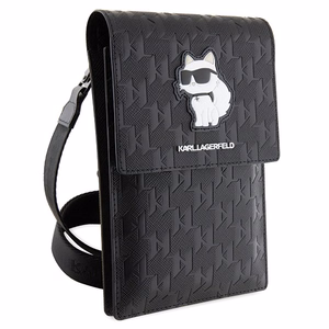 Karl Lagerfeld dėklas KLWBSAKHPCK rankinė - juoda Saffiano monograma Choupette