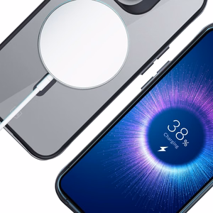 3mk Satino šarvuotas Magnetinis dėklas su MagSafe iPhone 16 Pro Max - skaidrus su juodu rėmeliu