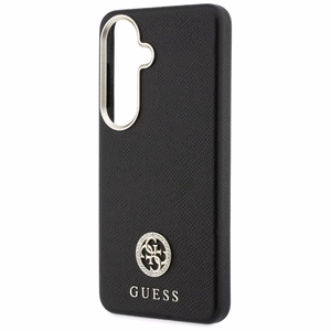 Guess dėklas Rhinestone Round Logo MagSafe for Samsung Galaxy S26 juodas