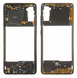 Vidinis korpusas Samsung A415 A41 2020 juodas su zumeriu ir šoniniais mygtukais originalus (used Grade B)