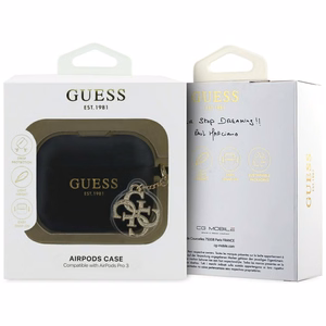 Guess Silikoninis 4G Charm Dėklas for AirPods Pro 3 - juodas