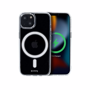 Crong Clear MAG Cover dėklas, skirtas iPhone 13 Mini, suderinamas su MagSafe, skaidrus