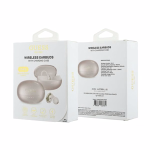 Belaidės ausinės OWS Guess Metalic Finish Electropated Parts Classic Logo, rožinės