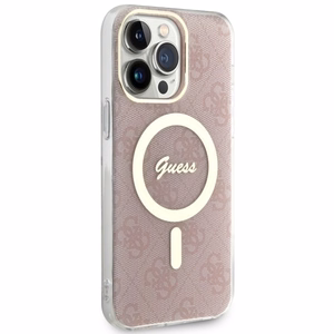 Guess 4G Magnetinis dėklas telefonui iPhone 14 Pro Max - rožinis