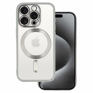 Metalinis magnetinis dėklas telefonui Samsung Galaxy S25 sidabrinis