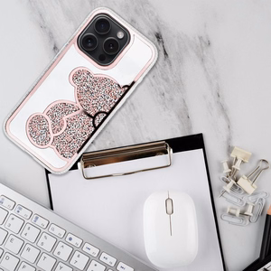 TEDDY BEAR dėklas telefonui IPHONE 14 rožinis