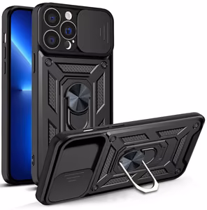 Hybrid Armor Camshield чехол для iPhone 13 Pro бронированный чехол с защитой камеры чёрный