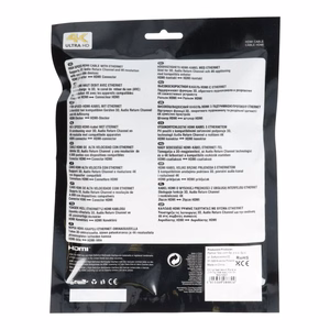 HDMI į HDMI 4K 60Hz didelio greičio kabelis su Ethernet ver. 2.0 BLISTER 5 m juodas