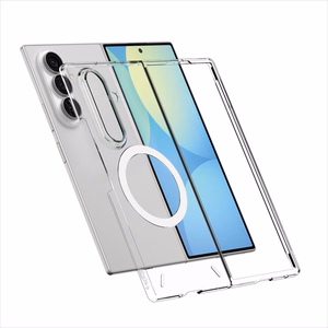 Spigen AirSkin MagFit dėklas, skirtas „Samsung Galaxy Z Fold 8 Ultra“ – skaidrus su balta spalva