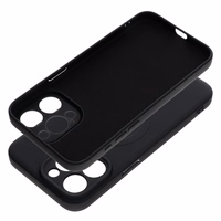 Dėklas Silicone Mag Cover (MagSafe) skirtas iPhone 15 Pro Max juodas