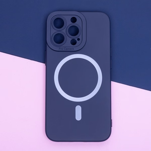 Silikoninis "Mag" dėklas iPhone 15 Plus 6,7" tamsiai mėlynas