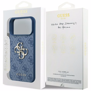 GUESS dėklas, skirtas IPHONE 18 Pro Max/17 Pro Max (4G Big Logo) (spalva: mėlyna)