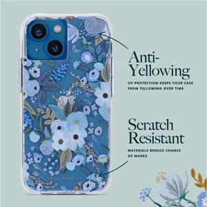 Rifle Paper Co. Garden Party Blue dėklas, skirtas iPhone 14 Plus, mėlynas gėlių raštas