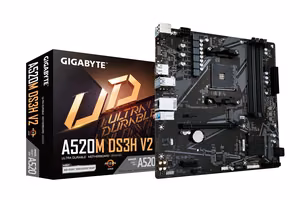 GIGABYTE A520M DS3H V2 материнская плата AMD Ryzen 5000 Socket AM4, DDR4 до 4733 МГц (OC), PCIe 3.0 x16, GbE LAN, USB 3.2 Gen 1
