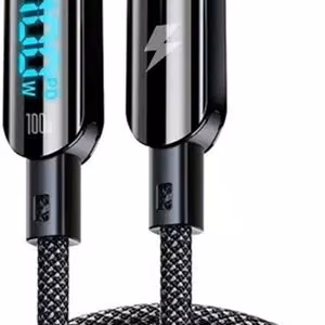 Vakoss TC-U560 USB-C to USB-C Cable with Digital Display, 100W, 1.5m, Black
