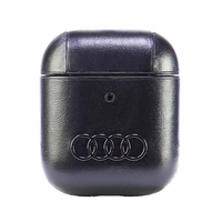 Audi odinis didelio logotipo dėklas AirPods 1 / 2 - juoda
