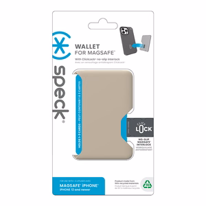 Speck ClickLock magnetinė piniginė, skirta MagSafe, „Pale Oak / Dark Umber“ spalvos