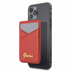 Guess Wallet Card Slot GUWMSSASLRE MagSafe Saffiano красный/красный