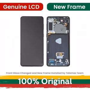 LCD ekranas skirtas Samsung G996 S21 Plus su rėmeliu / Phantom Black / (atnaujintas: Telemax)