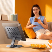 "Wozinsky" WRS-DSY84SS 360° kampu besisukantis aliumininis planšetinio kompiuterio stovas - pilkas