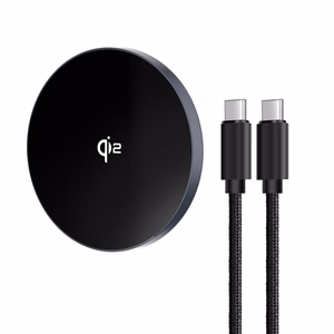 FORCELL F-ENERGY Smart Charge Qi2 15W belaidis įkroviklis su 150cm nuimamu kabeliu suderinamas su MagSafe sidabrinis