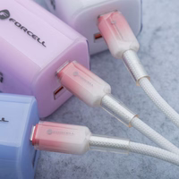 Kabelis FORCELL F-ENERGY C354 gradientinis Type-C į Type-C QC4.0 PD 3A 60W 1 m baltas