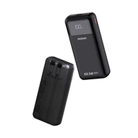 Dudao K15Pro išorinė baterija 20000mAh 22.5W PD USB-C / USB-A / su įmontuotais Lightning ir USB-C kabeliais - juoda
