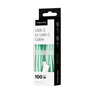 Krüger&Matz Basic USB-C–USB-C laidas, 100 W, 1,5 m, žalias