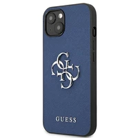 Guess GUHCP13SSA4GSBL iPhone 13 mini 5.4" mėlynas/mėlynas kietas dėklas Saffiano 4G Metalinis Logotipas