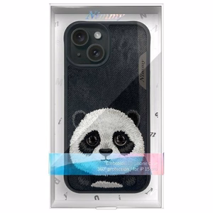 Nimmy Big Eyed Pet 2.0 panda dėklas iPhone 15 - juodas