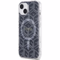 Guess IML GCube Magnetinis dėklas telefonui iPhone 15 / 14 / 13 - juoda