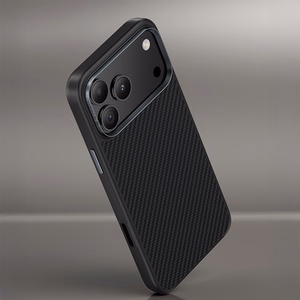 Benks magnetinis Armor Pro Kevlar dėklas su metaliniu rėmeliu 600D (A070) Iphone 17 Pro Max telefonui juodas (su fotoaparato valdymo mygtuku)