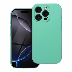 Silikoninis 2mm dėklas telefonui IPHONE 15 Pro, suderinamas su Magnetine MagSafe funkcija, mėtų spalvos