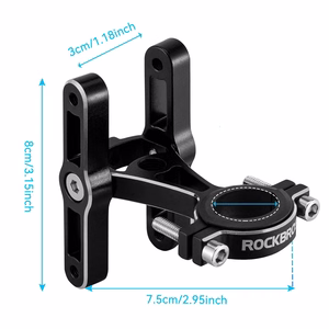 Rockbros KS-415 aliuminio reguliuojamas gertuvės laikiklio adapteris - juodas