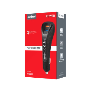 REBEL automobilinis įkroviklis, 2× USB, 5100 mA, 15 W, Quick Charge 3.0