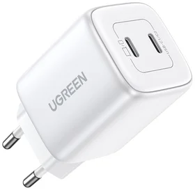 Įkroviklis Ugreen CD294 45W GaN 2xUSB-C baltas