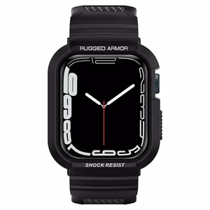 Spigen Rugged Armor Pro dėklas su dirželiu Apple Watch 4 / 5 / 6 / 7 / 8 / SE (44/45 mm) - juodas