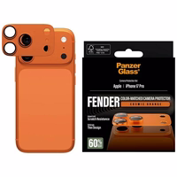 PanzerGlass Fender kameros apsauginis grudintas stiklas iPhone 17 Pro - oranzinis