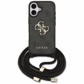 "Guess 4G Big Logo Cord Stap Crossbody" dėklas iPhone 17 - juodas