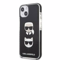 Karl Lagerfeld KLHCP13STPE2TK iPhone 13 mini 5,4 "juodas kietas dėklas Karl & Choupette Head