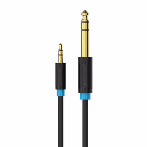 Garso kabelis TRS 3,5 mm – 6,35 mm „Vention BABBG“, 1,5 m, juodas