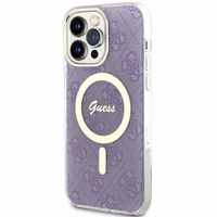 Guess GUHMP14XH4STU iPhone 14 Pro Max 6.7" violetinis kietas dėklas 4G Magnetinis