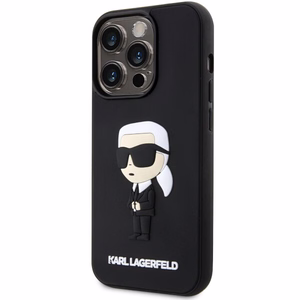 Karl Lagerfeld KLHCP14L3DRKINK iPhone 14 Pro 6.1" Kietasis dėklas (m) - juodas (m) Rubber Ikonik 3D