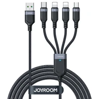 Joyroom Multi-Use Series S-A18 4in1 USB-A - USB-C / Lightning / Lightning / micro USB kabelis 1.2m – juodas