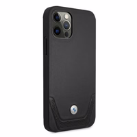 BMW Odinis perforuotas dėklas iPhone 12 Pro Max - juodas