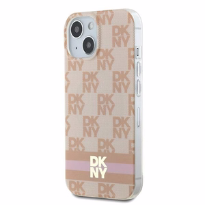 DKNY IML languotas mono raštas ir spausdintos juostelės Magnetinis dėklas iPhone 15 / 14 / 13 - rožinė