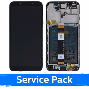 LCD ekranas skirtas Huawei Y5P / Honor 9S juodas su rėmeliu (Service Pack)