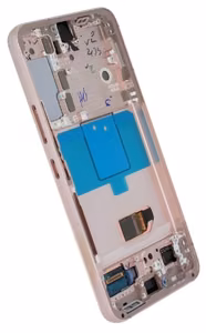 Ekranas Samsung S901 S22 5G su lietimui jautriu stikliuku ir rėmeliu Pink Gold originalus (used Grade C, without buttons)