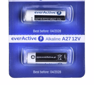 5 x šarminės baterijos everActive 27A 12V - lizdinė plokštelė 5 vnt.