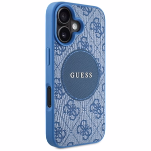 Guess 4G Circle Classic Logo Magnetinis dėklas telefonui iPhone 16 - mėlynas